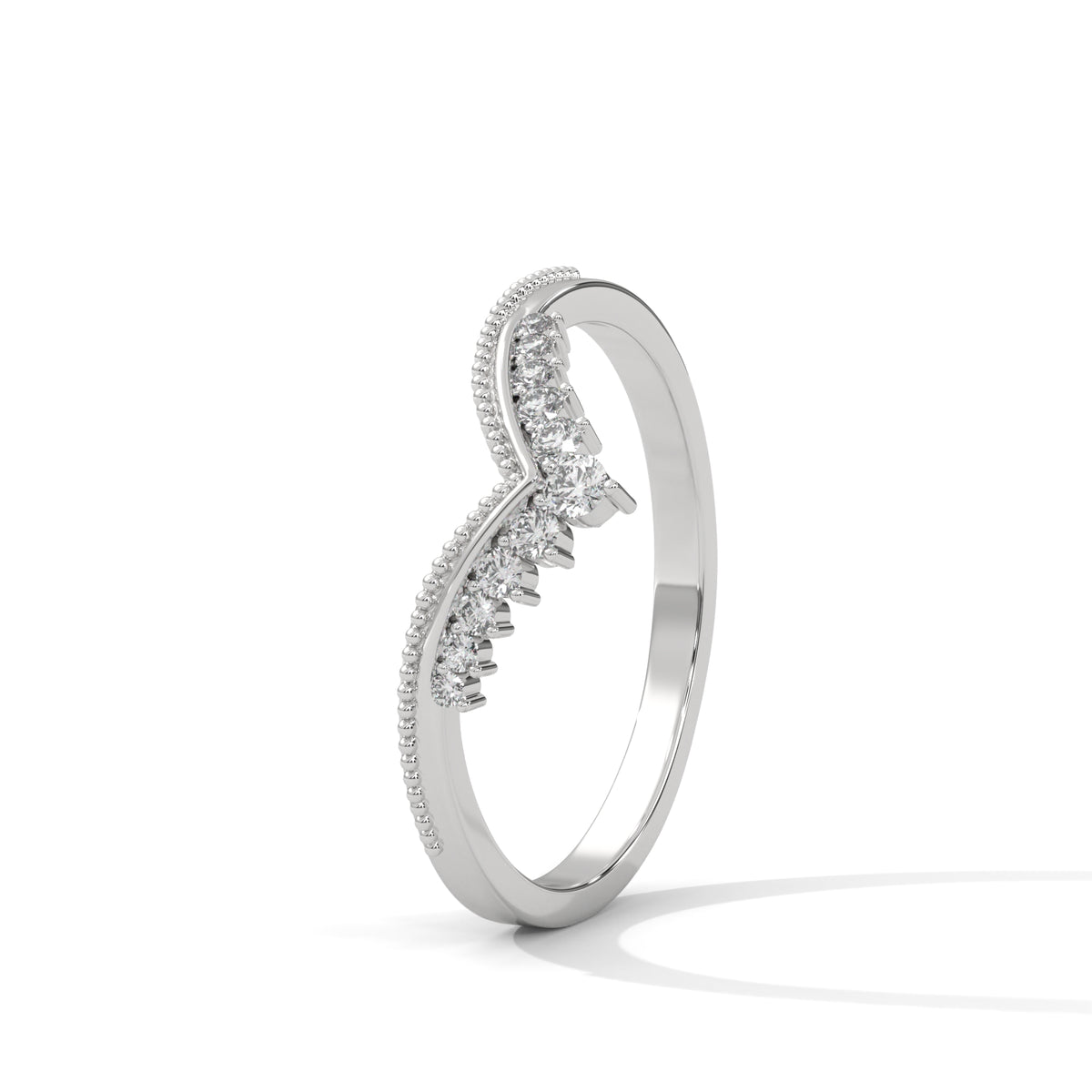 Chevron Crown Diamond Ring