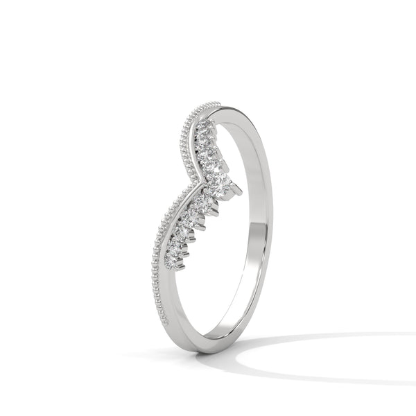Chevron Crown Diamond Ring