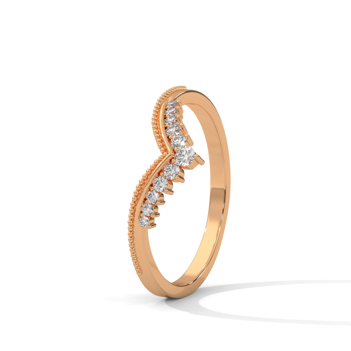 Chevron Crown Diamond Ring