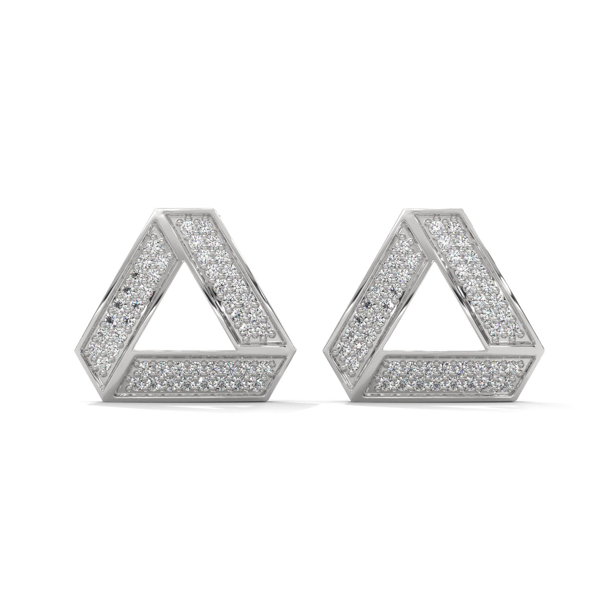 Penrose Illusion Diamond Stud Earrings