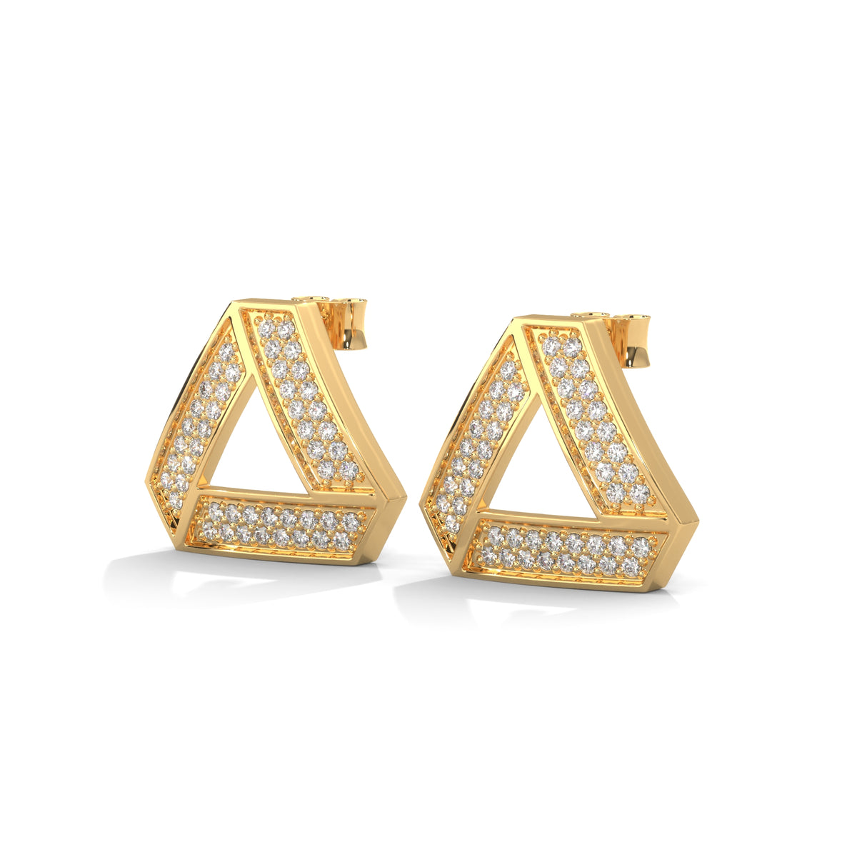 Penrose Illusion Diamond Stud Earrings