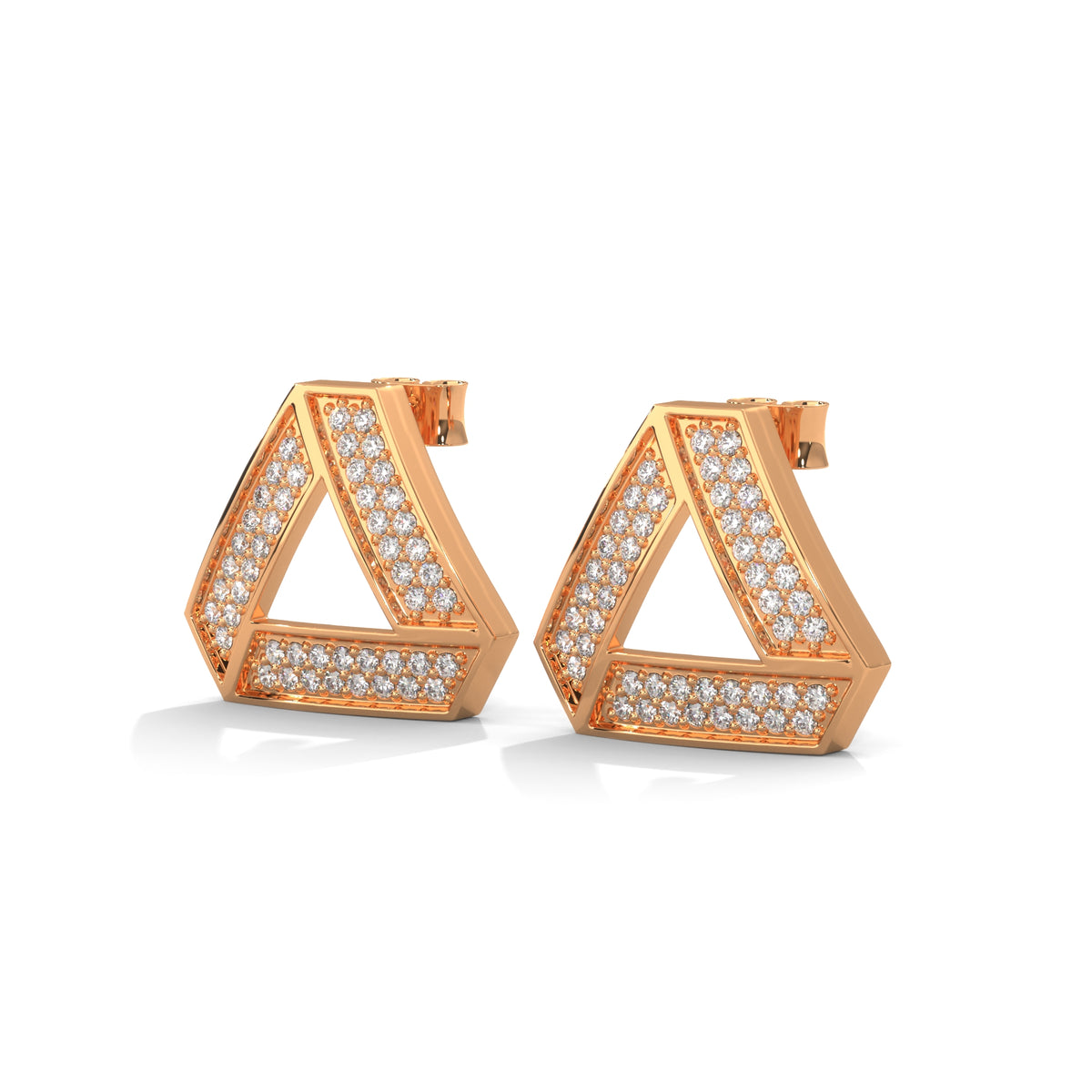 Penrose Illusion Diamond Stud Earrings