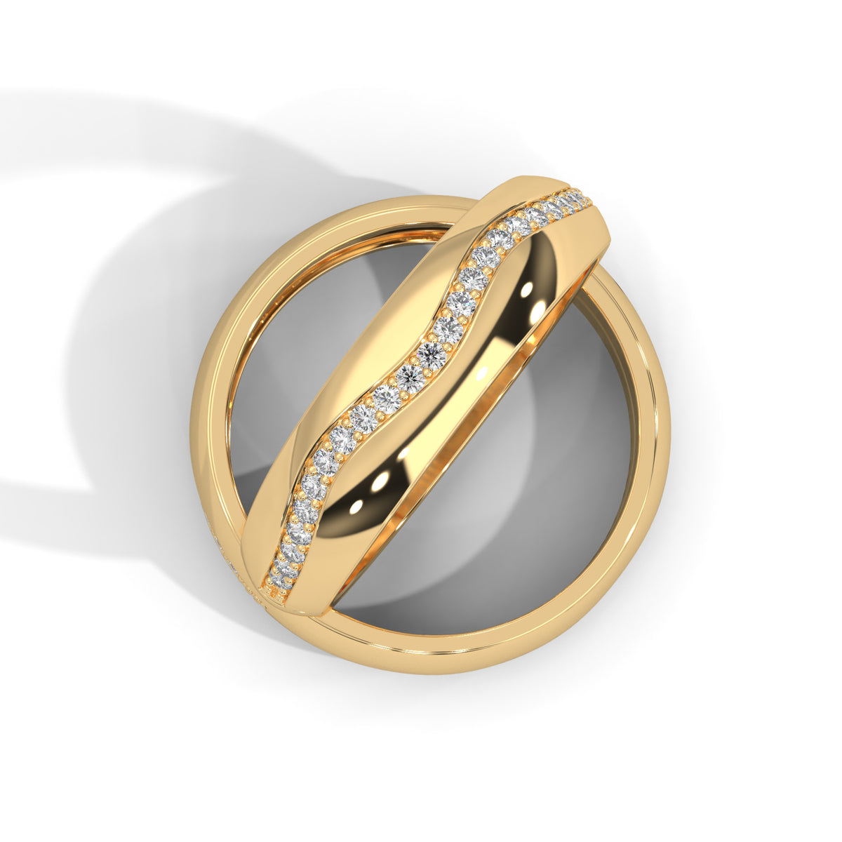 Cascading Wave Diamond Band Ring