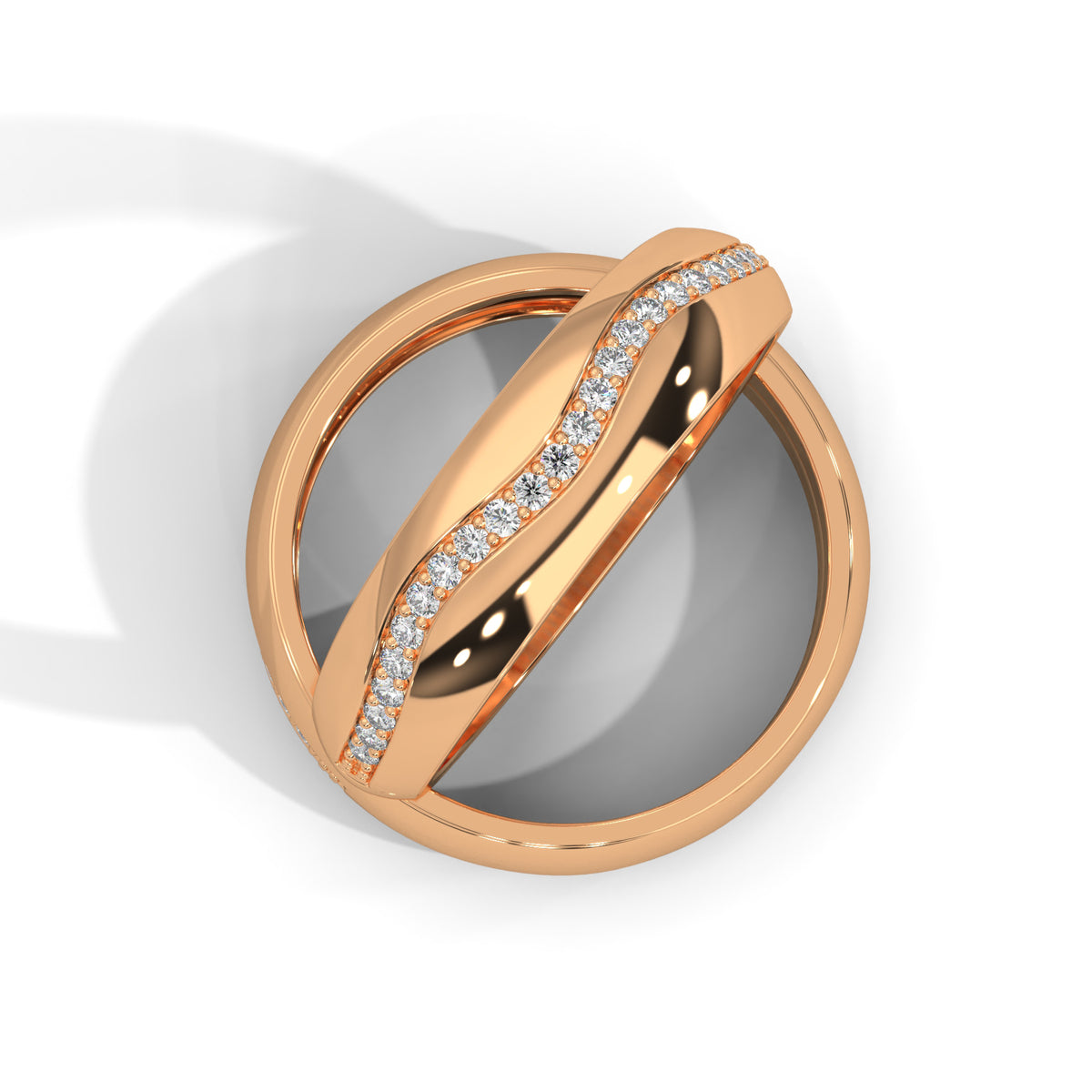 Cascading Wave Diamond Band Ring