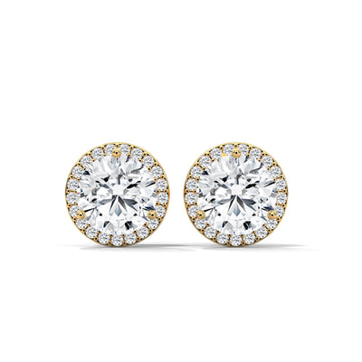 Radiant Halo Solitaire Earrings — IGI Certified Diamond Jewellery | My Carat India