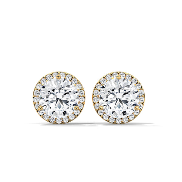 Radiant Halo Solitaire Earrings