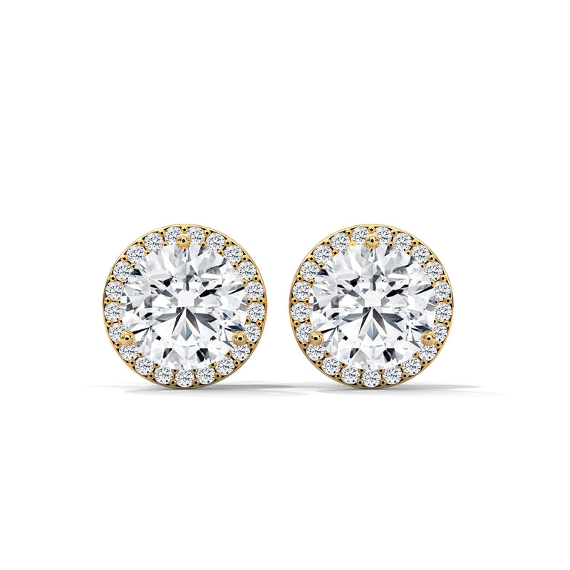 Radiant Halo Solitaire Earrings