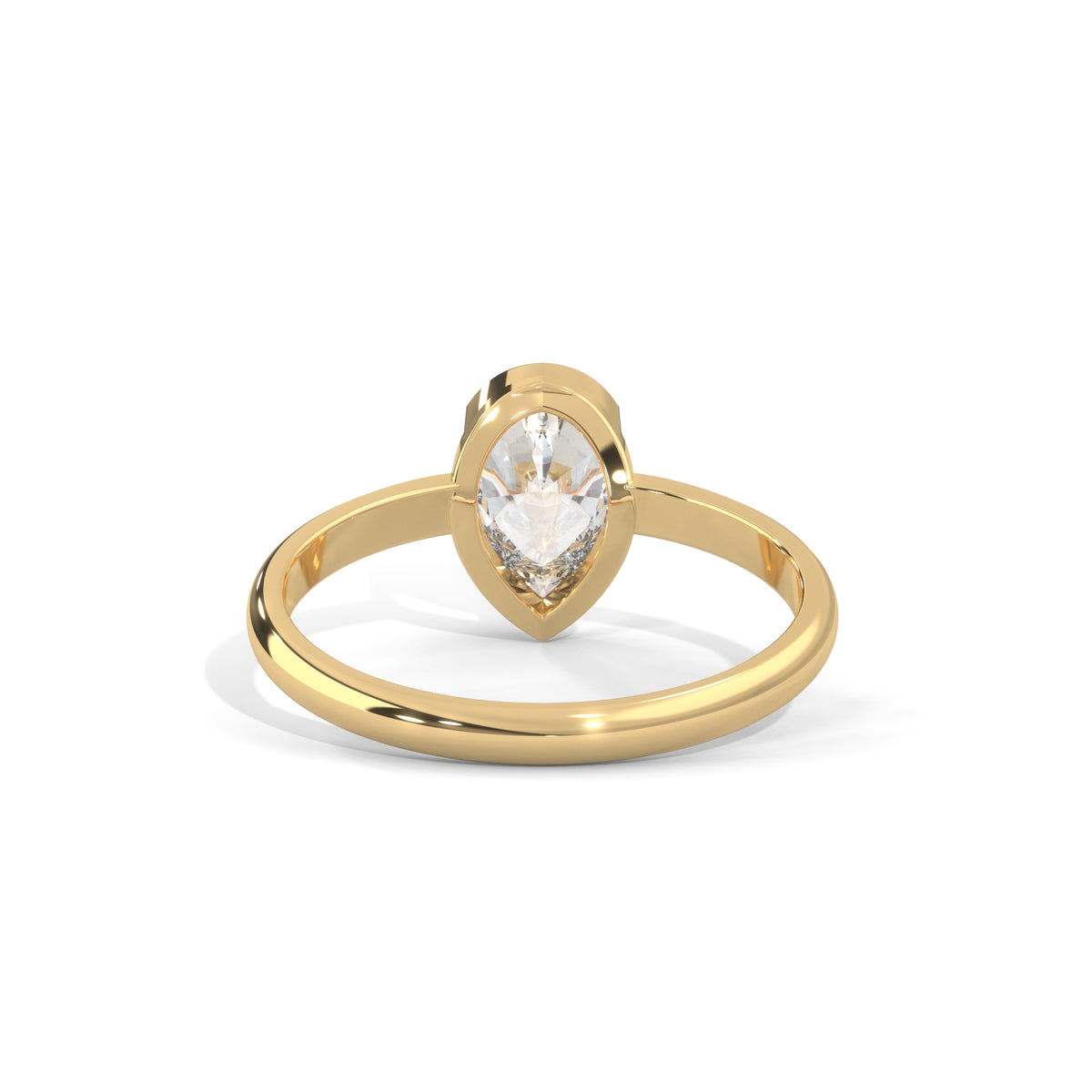 Teardrop Bezel Solitaire Ring