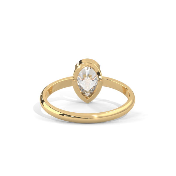 Teardrop Bezel Solitaire Ring