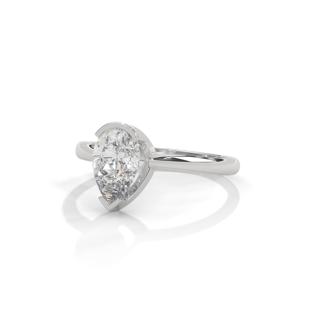 Teardrop Bezel Solitaire Ring