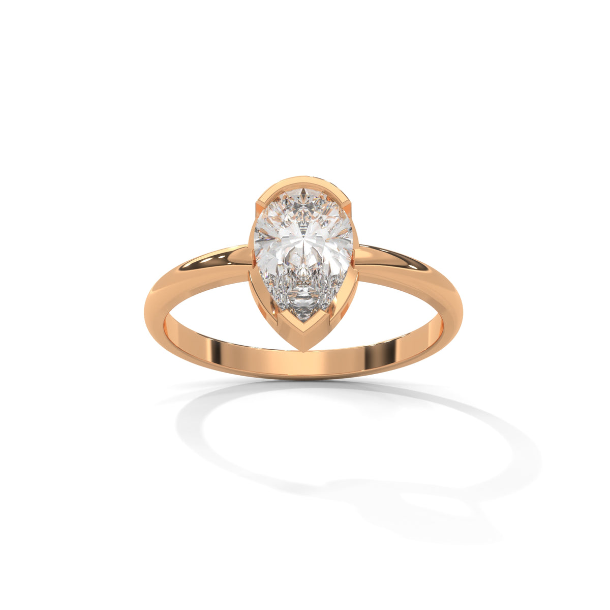Teardrop Bezel Solitaire Ring
