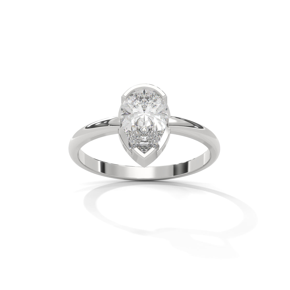 Teardrop Bezel Solitaire Ring