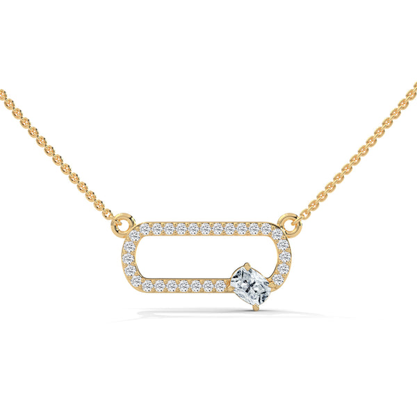 Oval Lock Solitaire Pendant