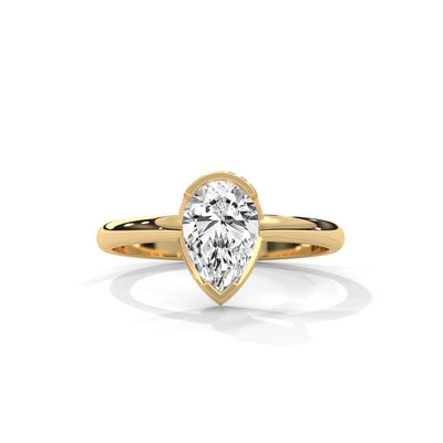 Teardrop Bezel Solitaire Ring — IGI Certified Diamond Jewellery | My Carat India