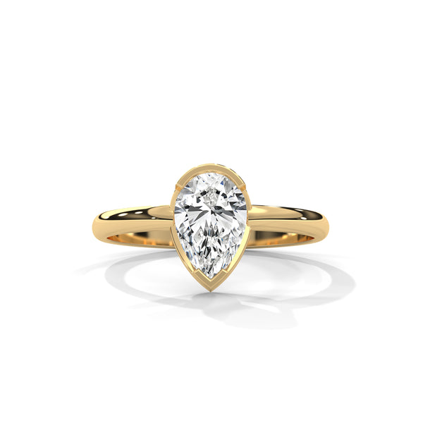 Teardrop Bezel Solitaire Ring