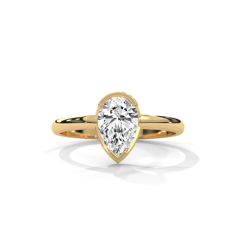 Teardrop Bezel Solitaire Ring