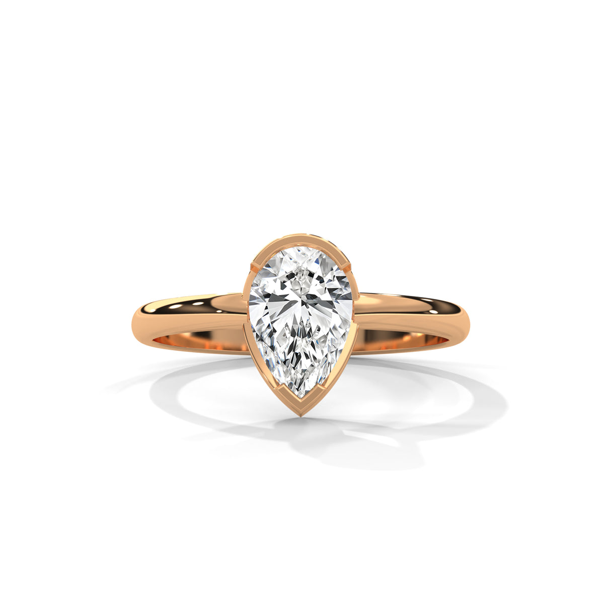 Teardrop Bezel Solitaire Ring