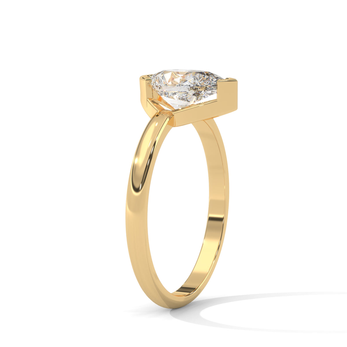 Teardrop Bezel Solitaire Ring