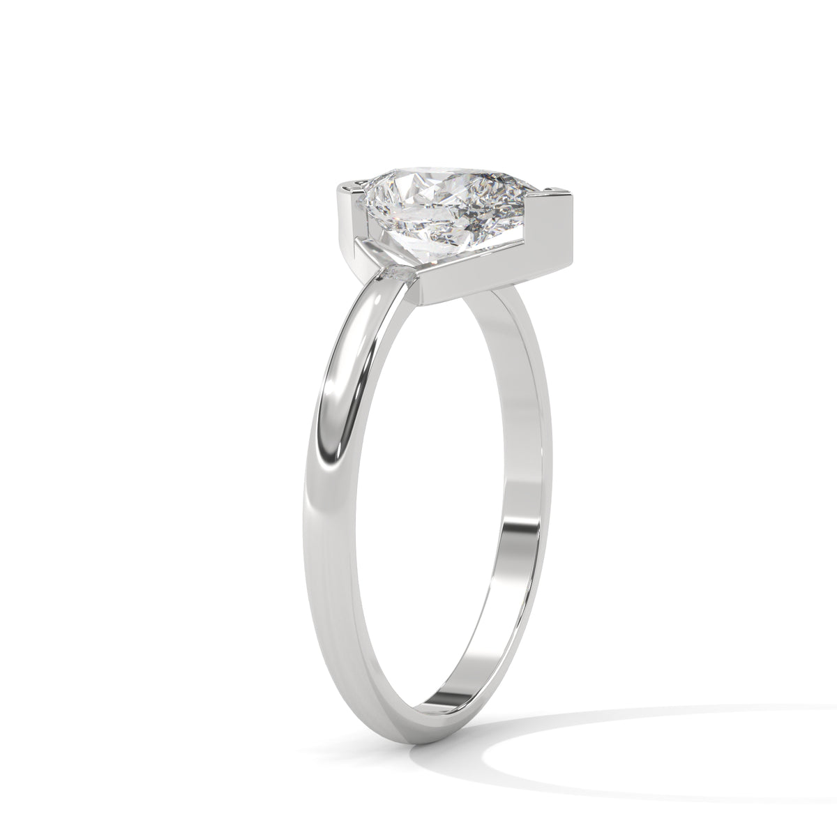 Teardrop Bezel Solitaire Ring