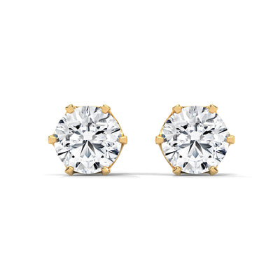 Crown Solitaire Stud Earrings — IGI Certified Diamond Jewellery | My Carat India