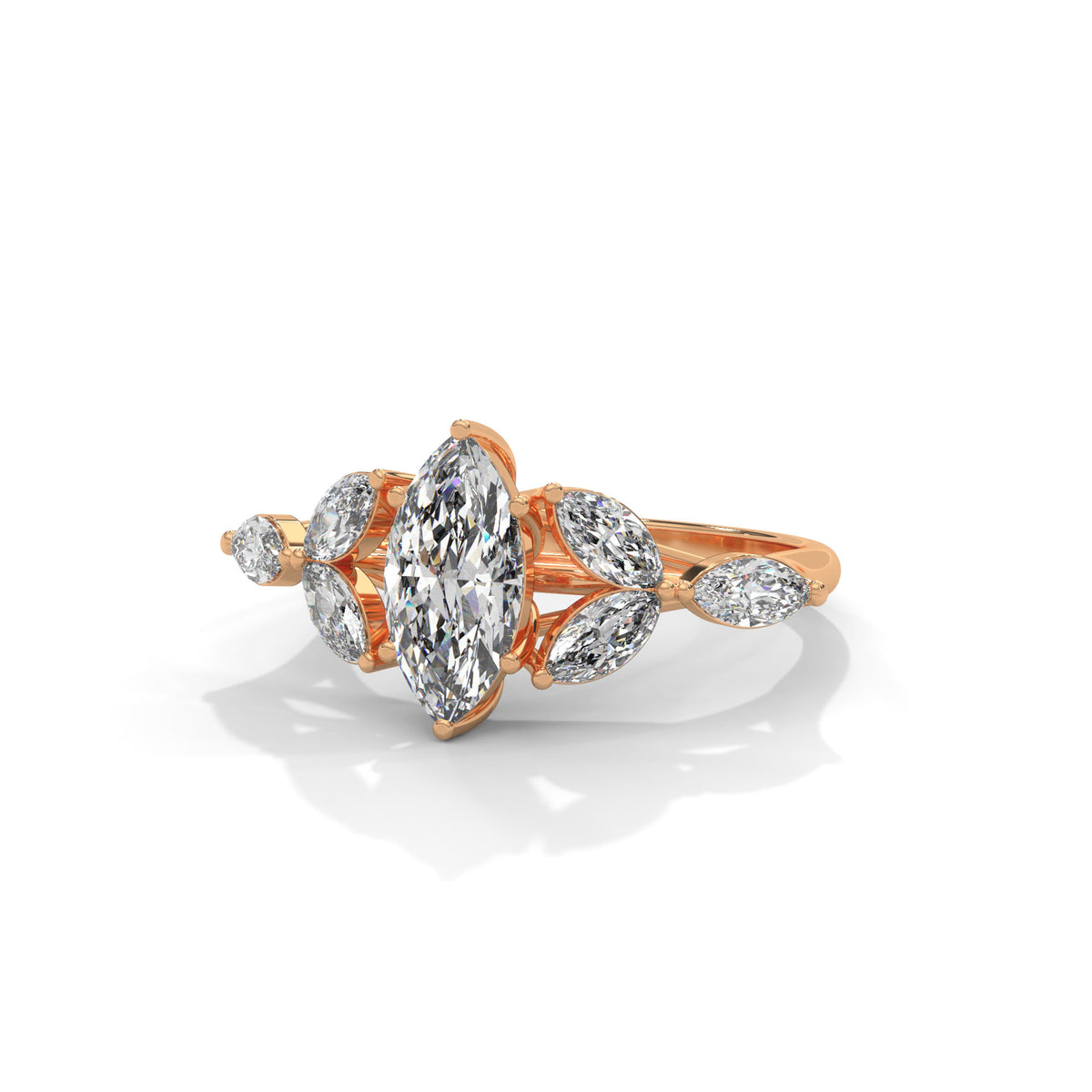 Marquise Bloom Cluster Ring