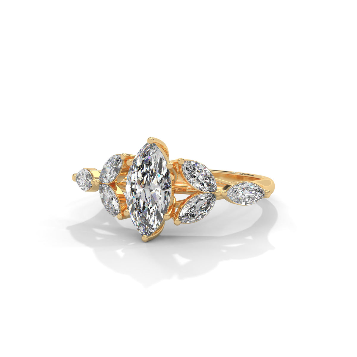 Marquise Bloom Cluster Ring