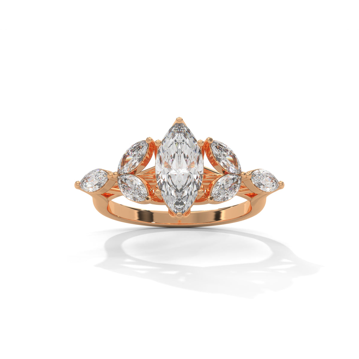 Marquise Bloom Cluster Ring