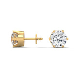 Crown Solitaire Stud Earrings