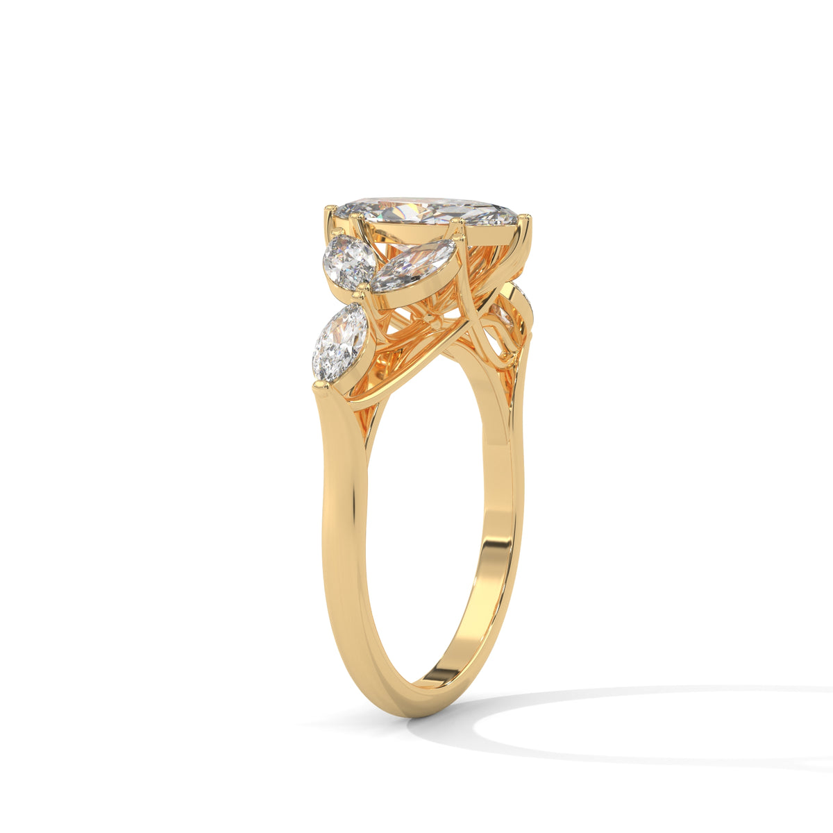 Marquise Bloom Cluster Ring