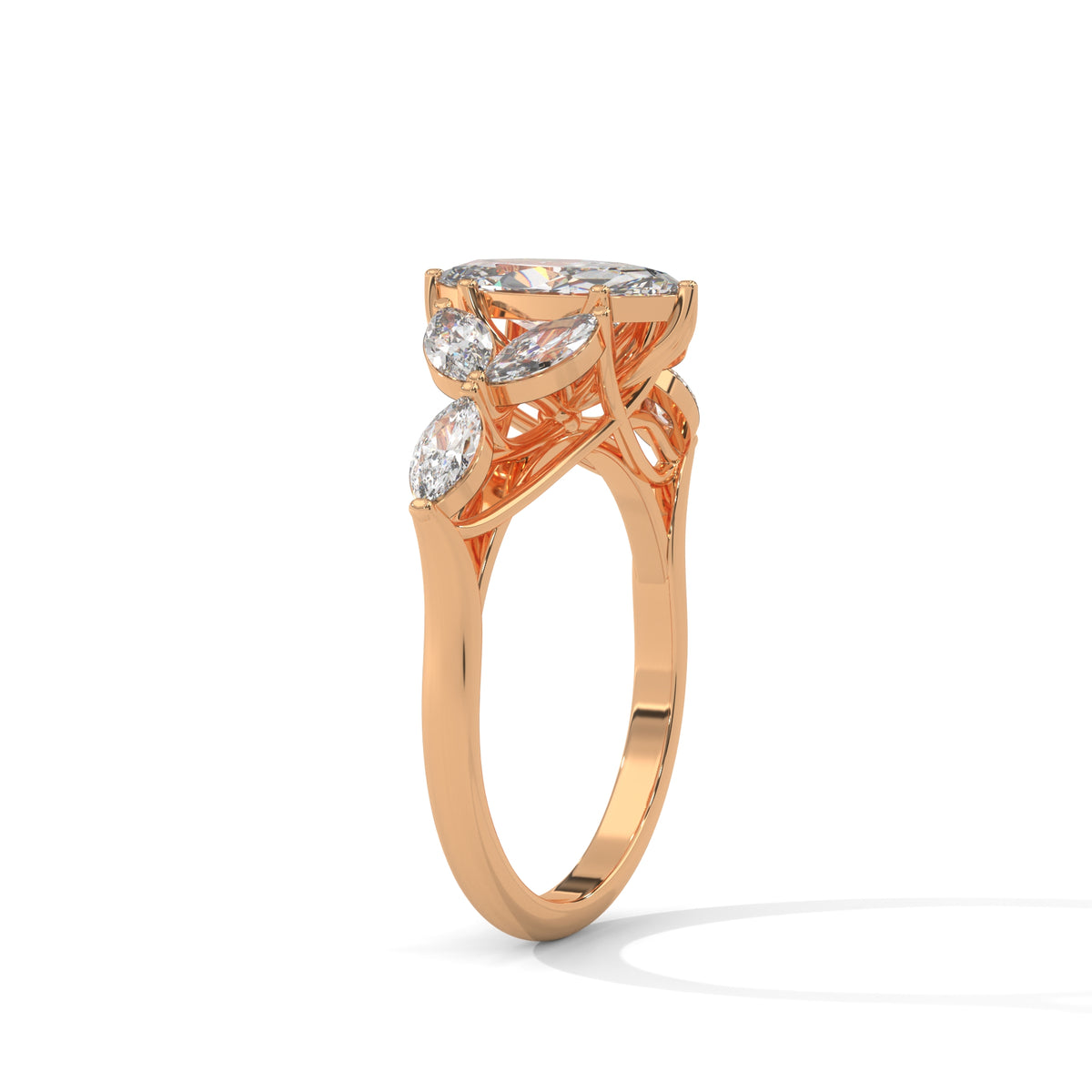 Marquise Bloom Cluster Ring
