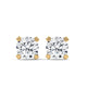 Crowned Heart Solitaire Stud Earrings