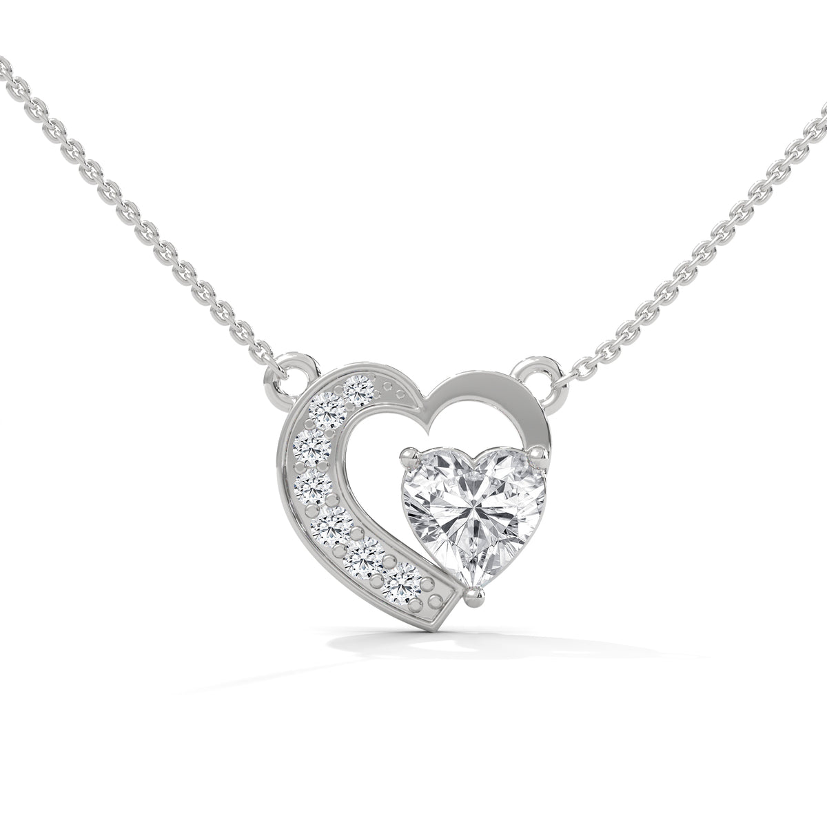 Entwined Hearts Diamond Pendant