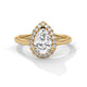 Teardrop Halo Solitaire Ring