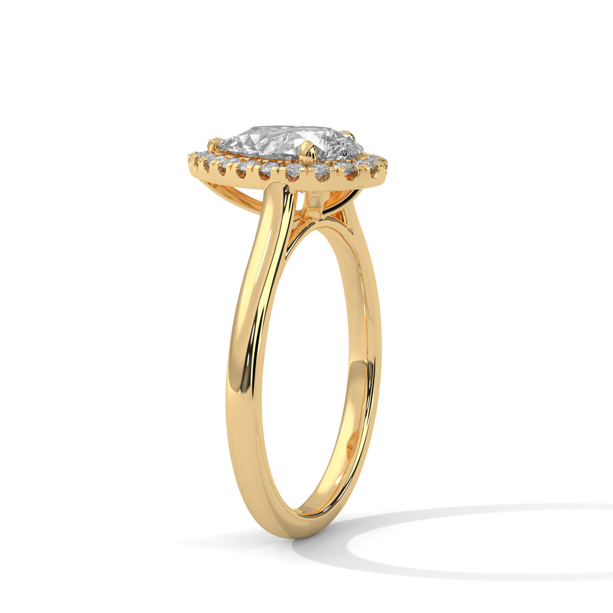 Teardrop Halo Solitaire Ring