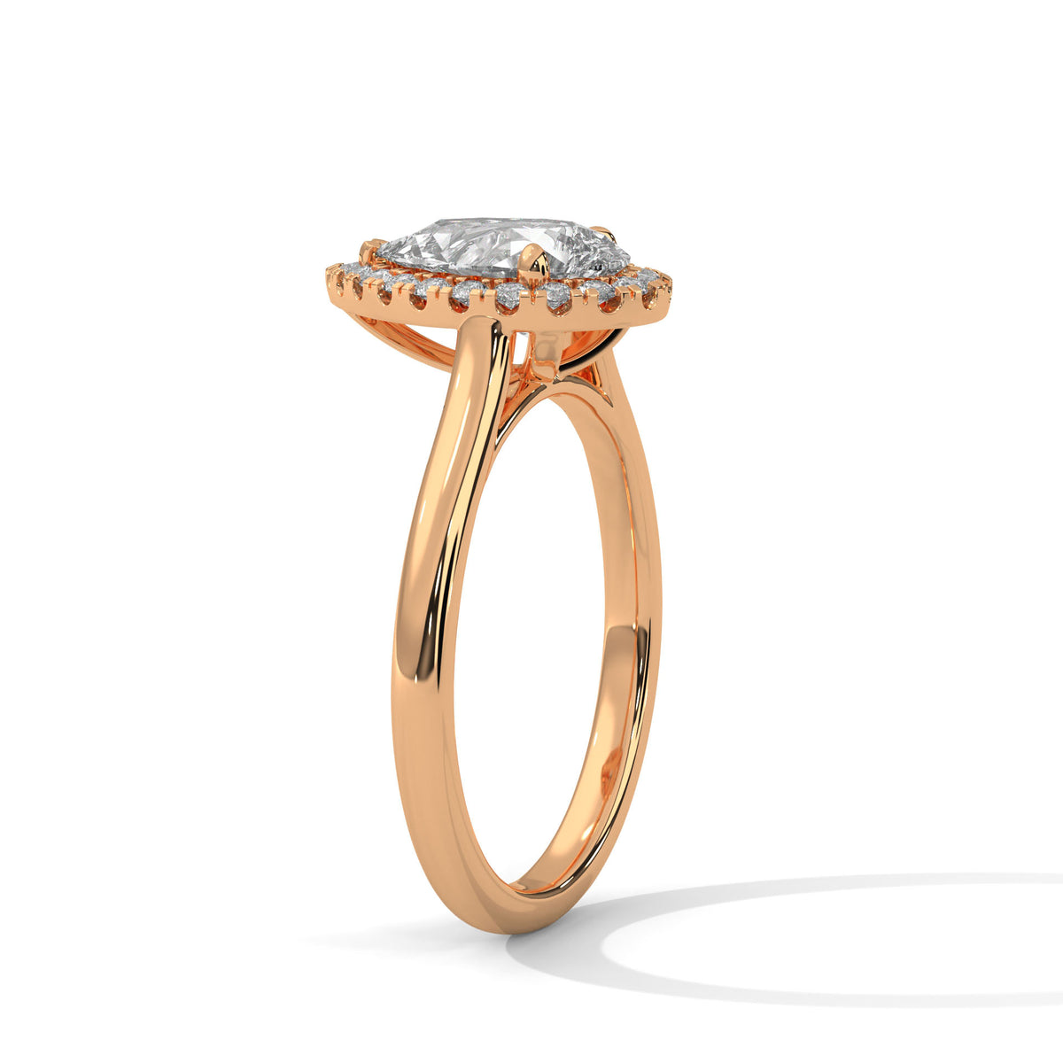 Teardrop Halo Solitaire Ring
