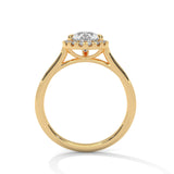 Teardrop Halo Solitaire Ring