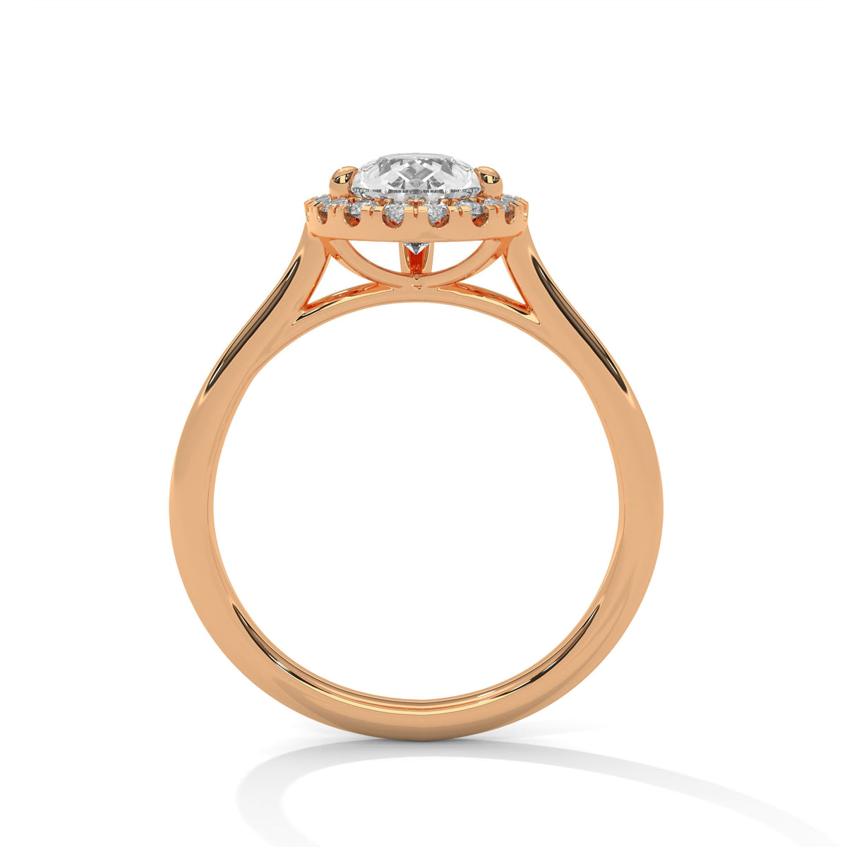 Teardrop Halo Solitaire Ring