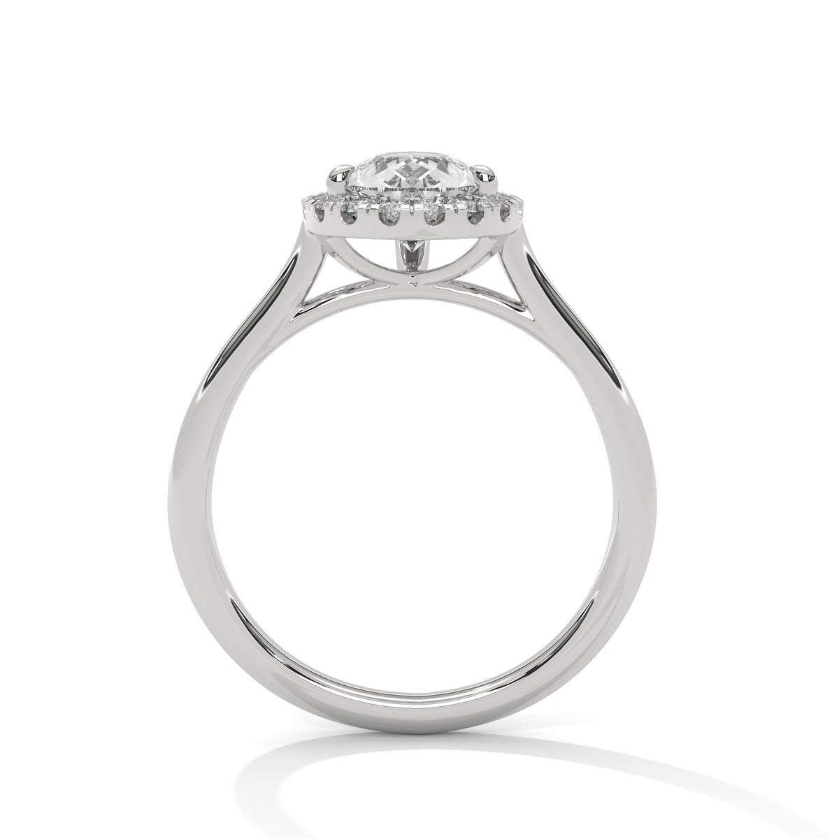 Teardrop Halo Solitaire Ring