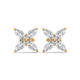 Four Petal Bloom Diamond Stud Earrings