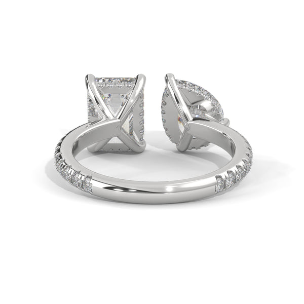 Toi et Moi Bypass Solitaire Ring