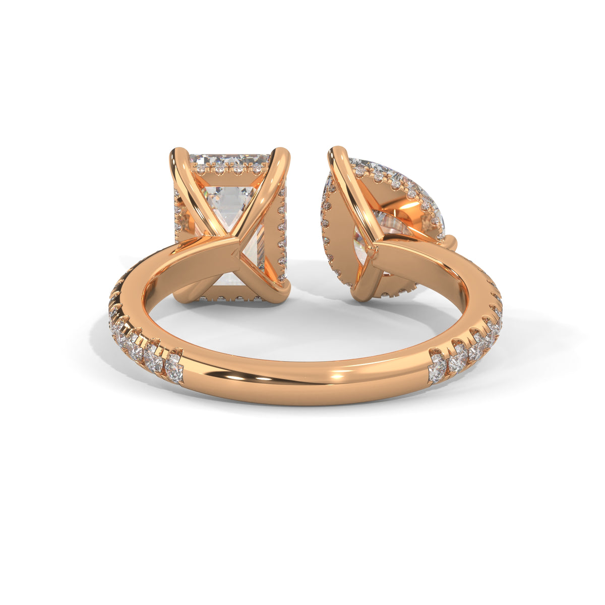 Toi et Moi Bypass Solitaire Ring