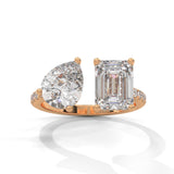 Toi et Moi Bypass Solitaire Ring