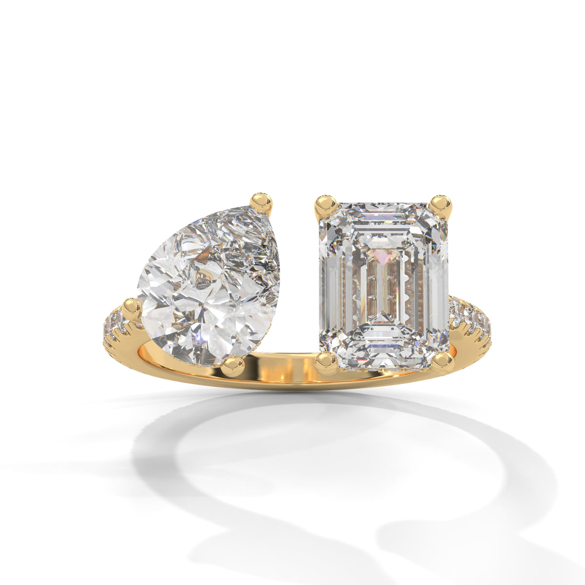 Toi et Moi Bypass Solitaire Ring