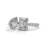 Toi et Moi Bypass Solitaire Ring