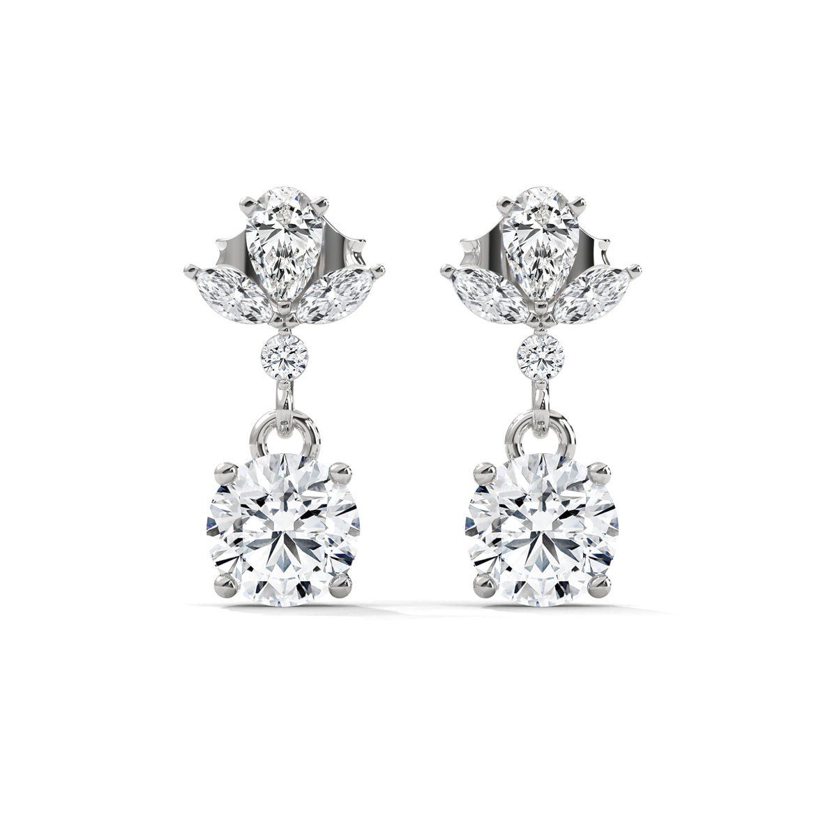Floral Crown Drop Earrings