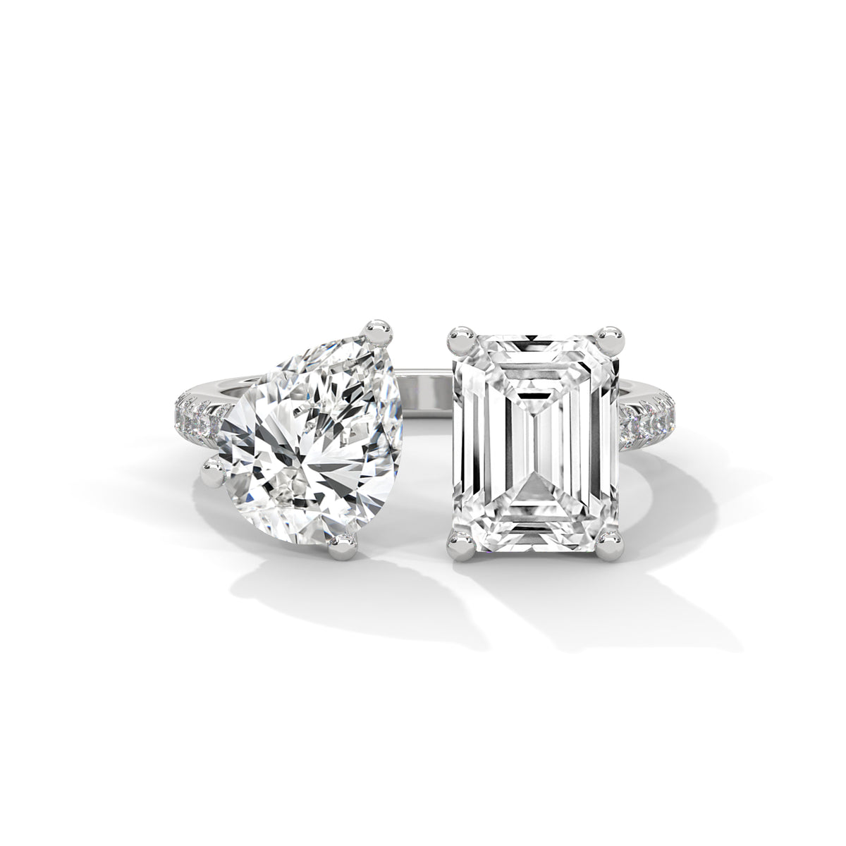 Toi et Moi Bypass Solitaire Ring
