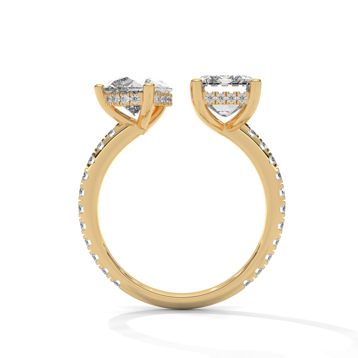 Toi et Moi Bypass Solitaire Ring