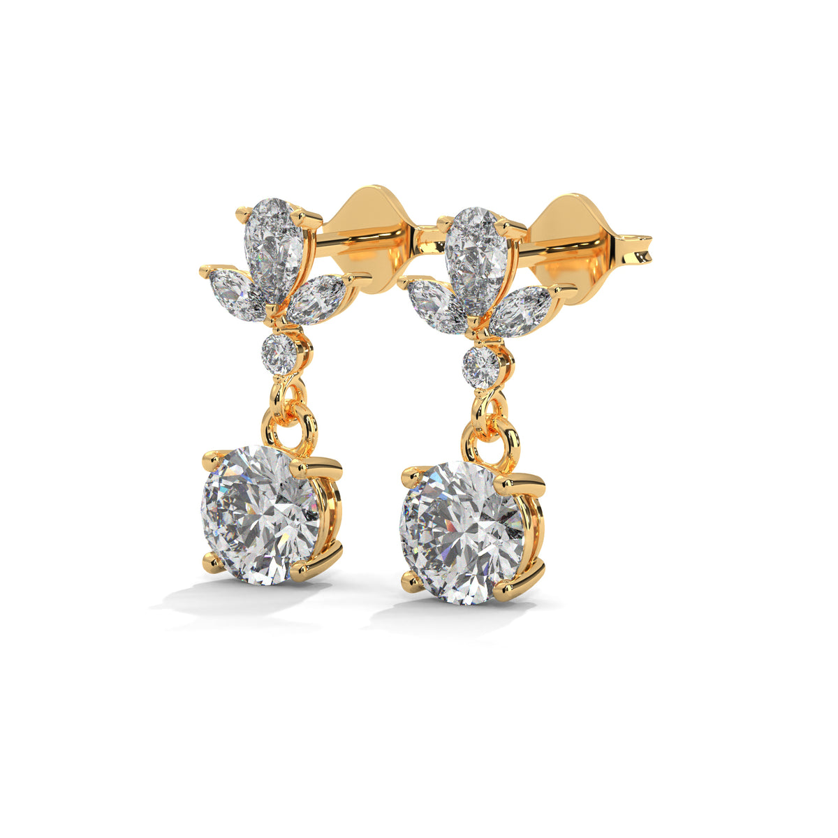 Floral Crown Drop Earrings