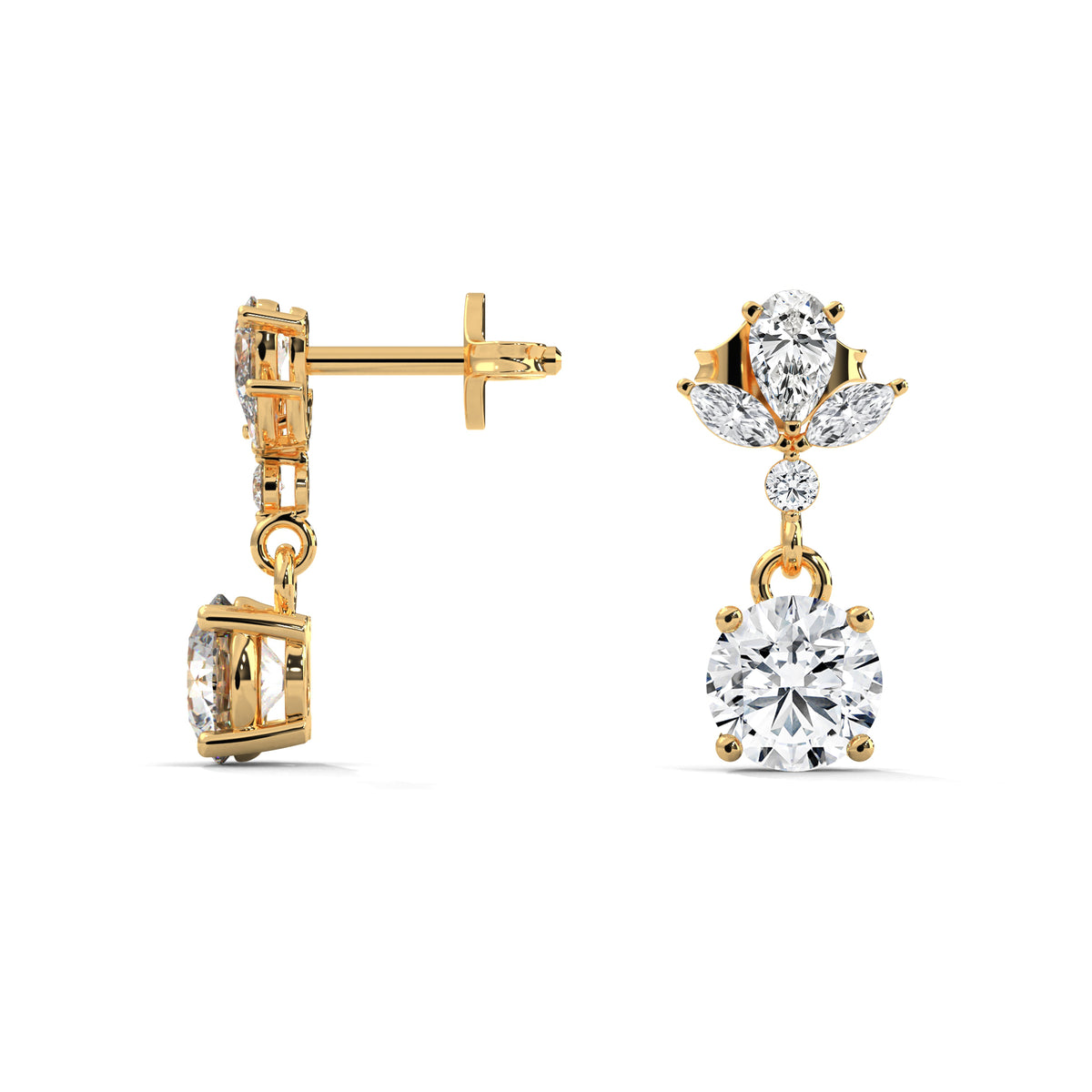 Floral Crown Drop Earrings