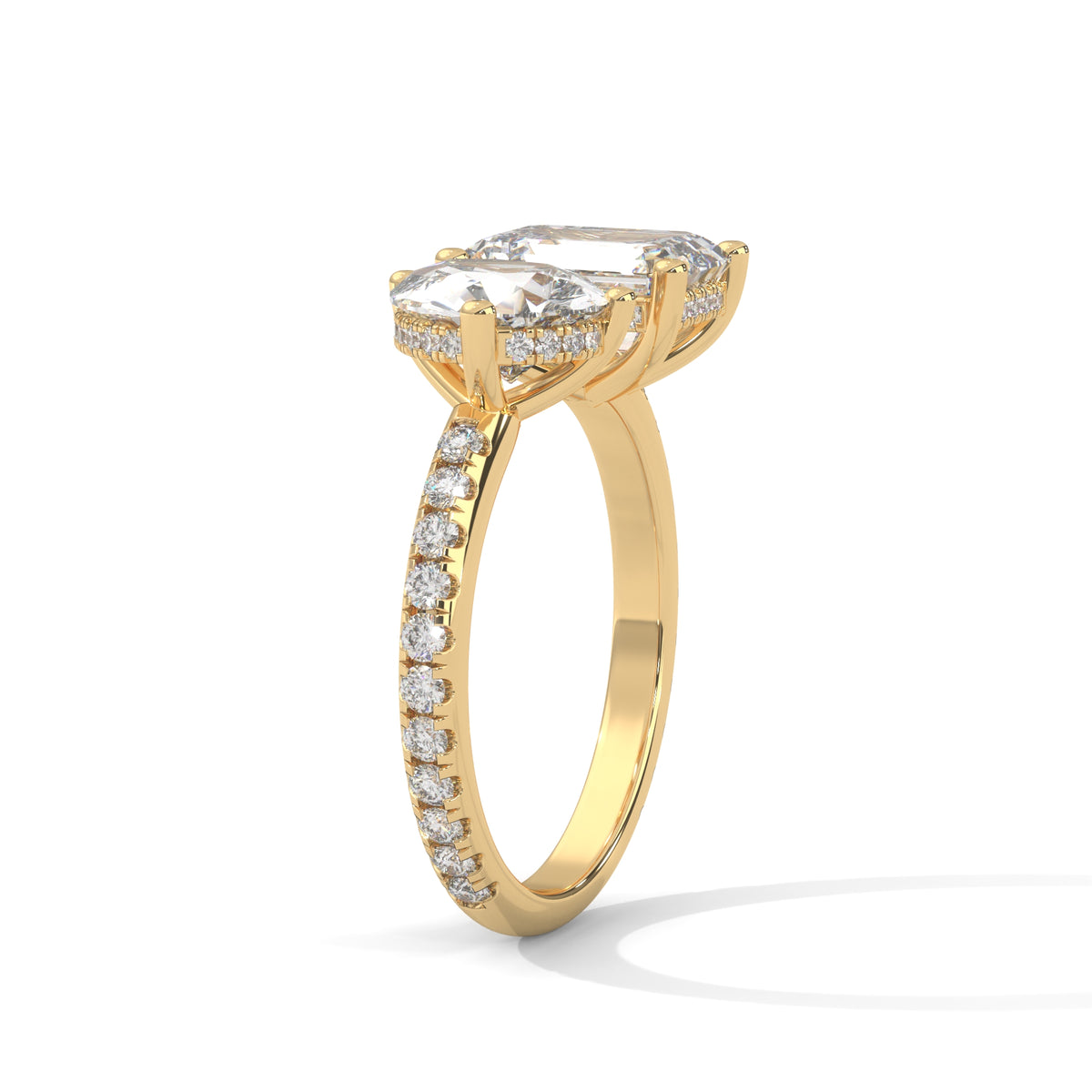 Toi et Moi Bypass Solitaire Ring